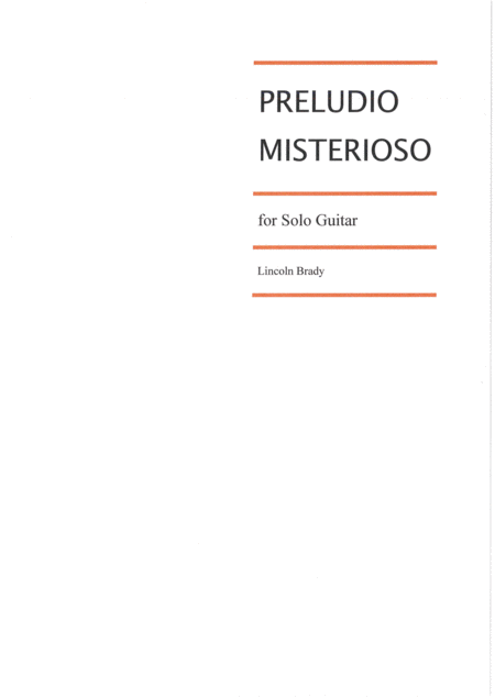 Preludio Misterioso Solo Guitar Sheet Music