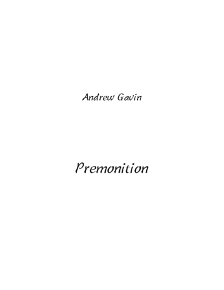 Premonition Sheet Music