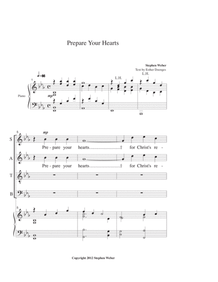 Free Sheet Music Prepare Your Hearts For Satb And Piano