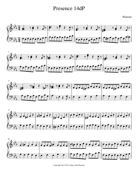 Free Sheet Music Presence 14d Piano