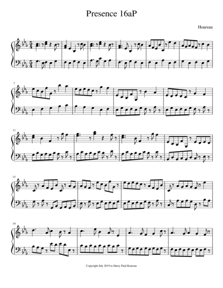 Free Sheet Music Presence 16a Piano