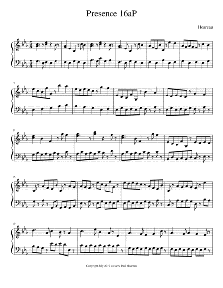 Presence 16a Piano Sheet Music