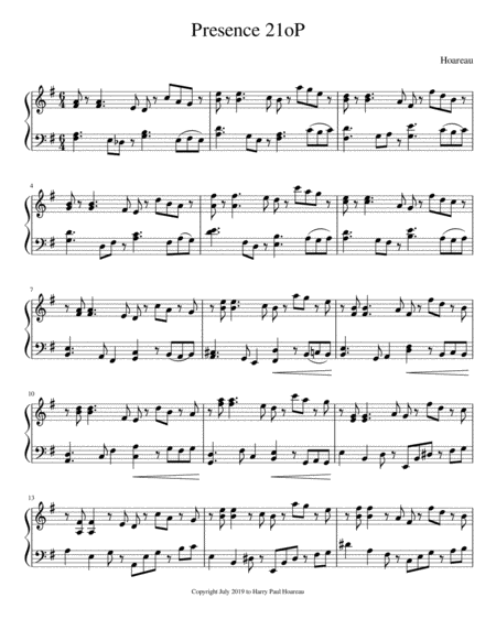 Free Sheet Music Presence 21o Piano