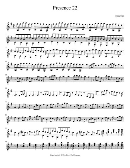 Presence 22 Guitar Sheet Music