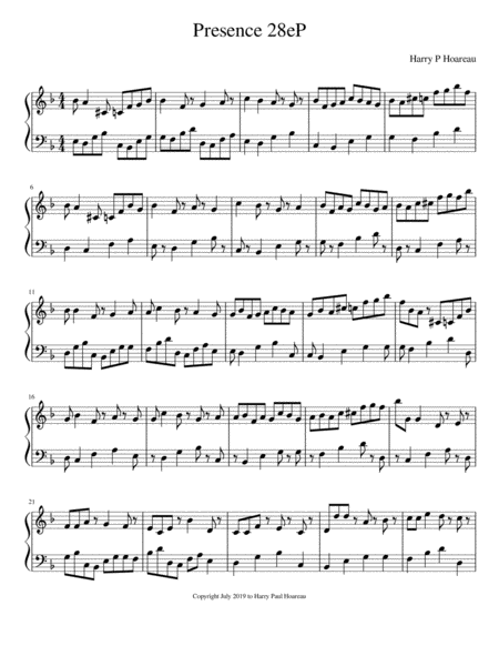 Presence 28e Piano Sheet Music