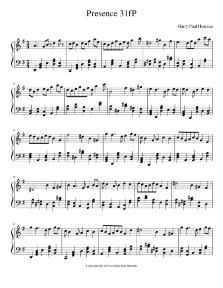 Presence 31f Piano Sheet Music