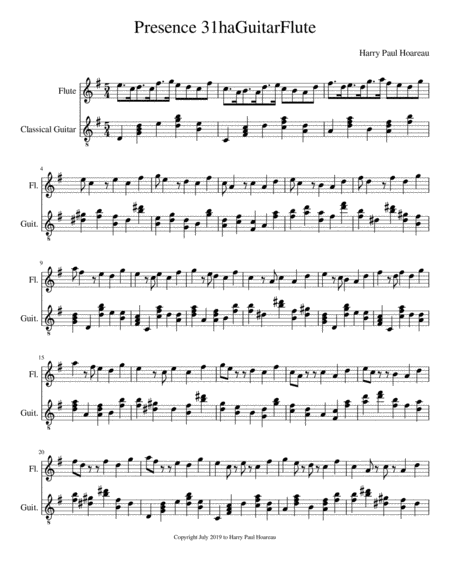 Presence 31ha Guitar And Flute Sheet Music