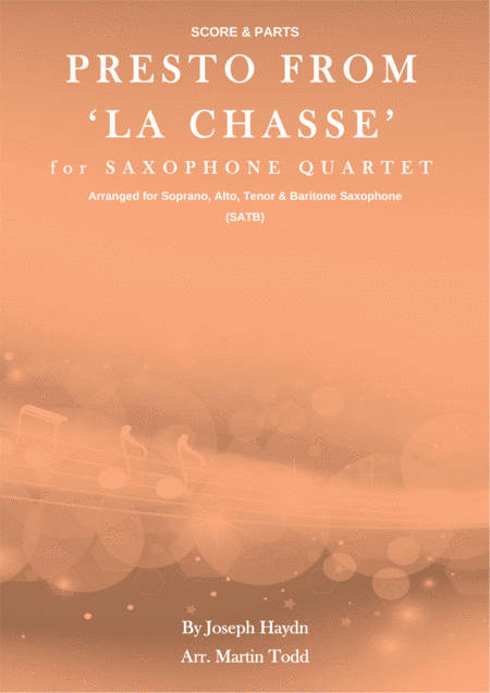 Free Sheet Music Presto From La Chasse For Advanced Saxophone Quartet Satb