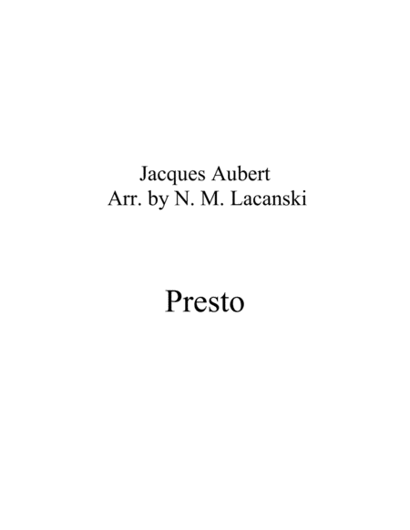 Free Sheet Music Presto