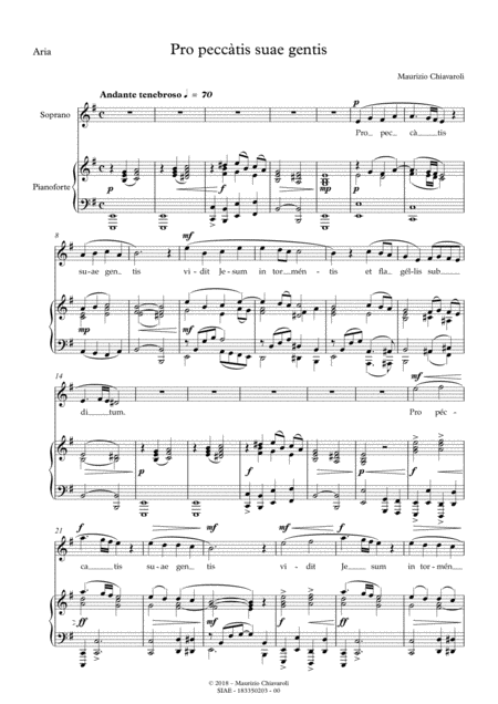 Free Sheet Music Pro Peccatis Suae Gentis