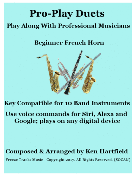 Pro Play Duets For French Horn Play Along With Professional Musicians Key Compatible For 10 Instruments Sheet Music