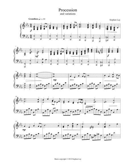 Free Sheet Music Procession And Variations