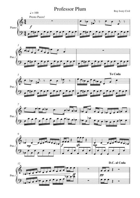 Free Sheet Music Professor Plum Whodunnit Suite