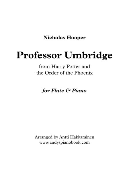 Professor Umbridge Flute Piano Sheet Music