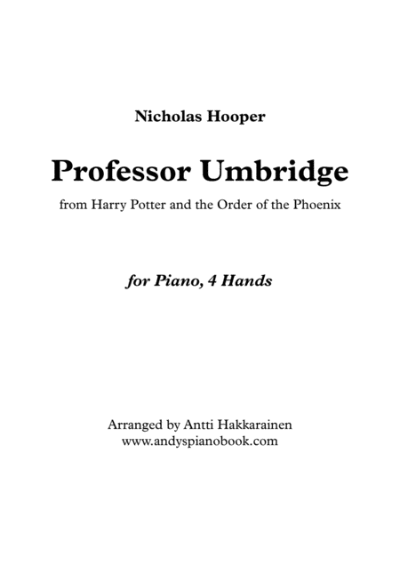 Free Sheet Music Professor Umbridge Piano 4 Hands