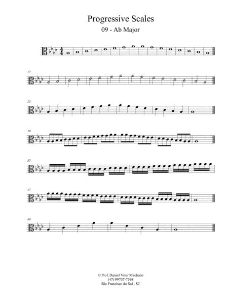 Free Sheet Music Progressive Scales Viola Ab Major