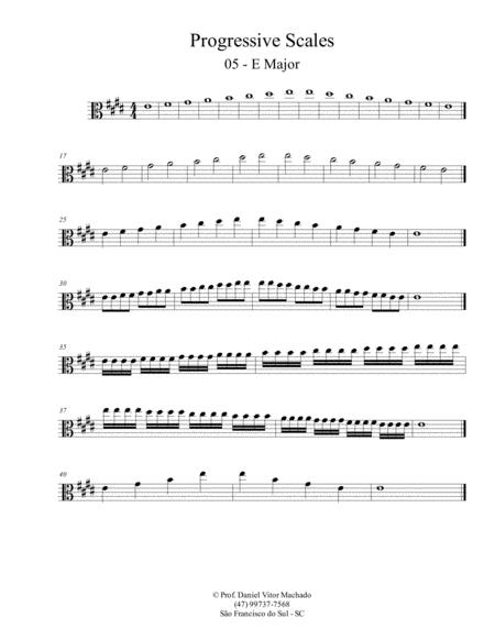 Progressive Scales Viola E Major Sheet Music