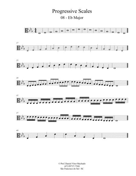 Free Sheet Music Progressive Scales Viola Eb Major