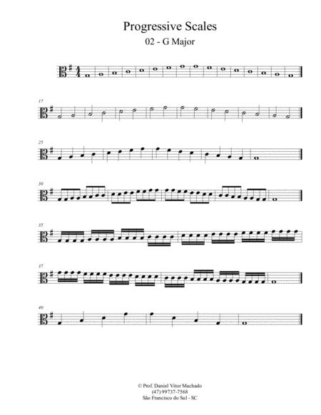 Free Sheet Music Progressive Scales Viola G Major