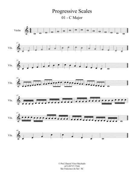 Progressive Scales Violin C Major Sheet Music