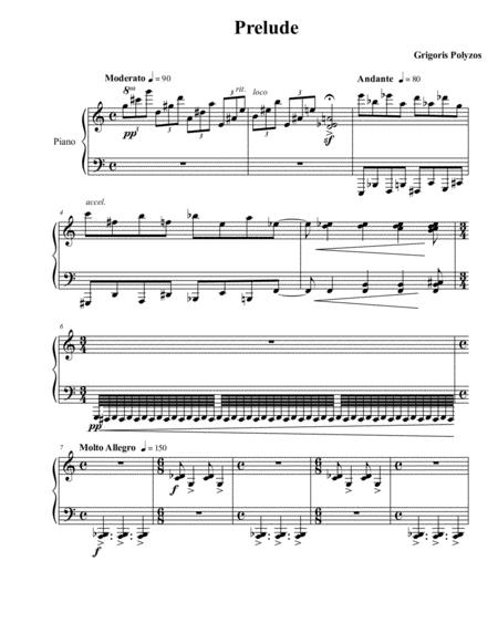 Prolude For Piano Sheet Music