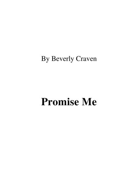 Free Sheet Music Promise Me Performed By Beverly Craven