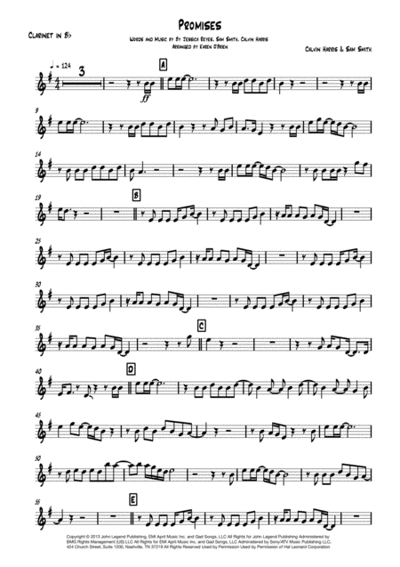 Promises Solo Clarinet Sheet Music