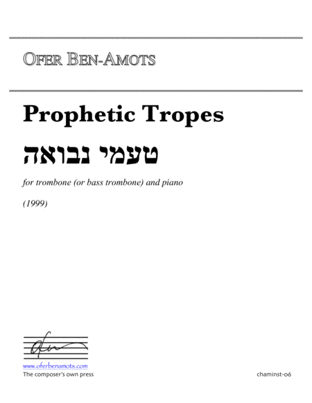 Free Sheet Music Prophetic Tropes For Trombone And Piano