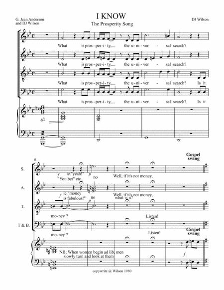 Prosperity Song I Know Sheet Music