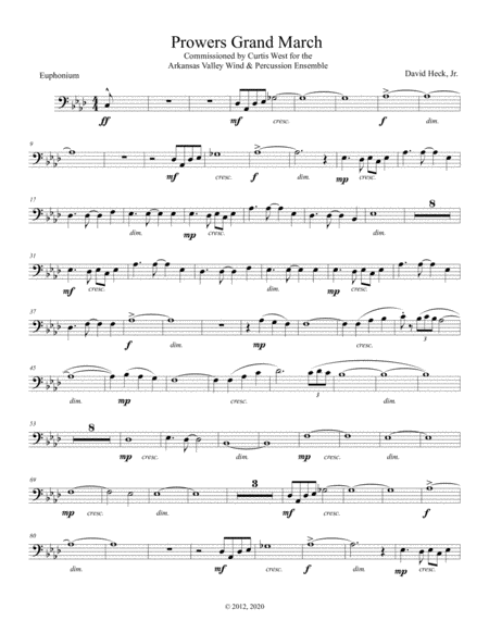 Free Sheet Music Prowers Grand March Euphonium