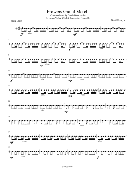 Free Sheet Music Prowers Grand March Snare Drum