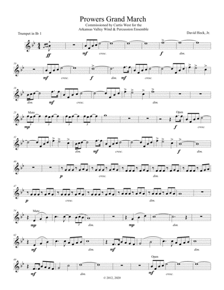 Free Sheet Music Prowers Grand March Trumpet I