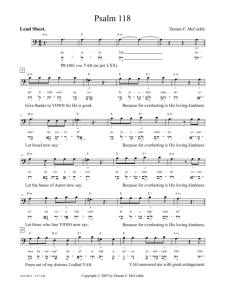 Psalm 118 Sheet Music