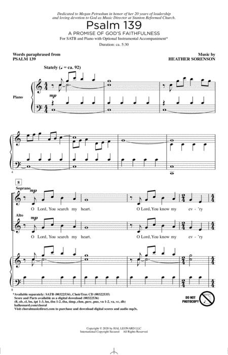 Free Sheet Music Psalm 139 A Promise Of Gods Faithfulness