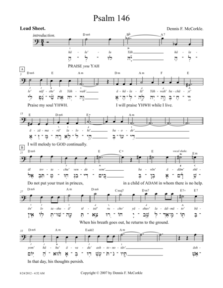 Psalm 146 Sheet Music