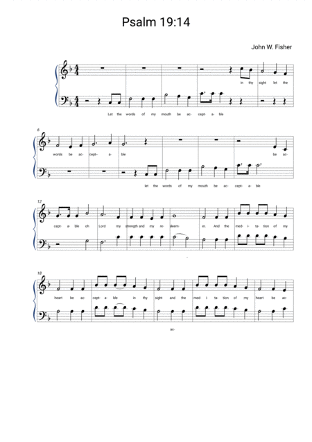 Free Sheet Music Psalm 19 14