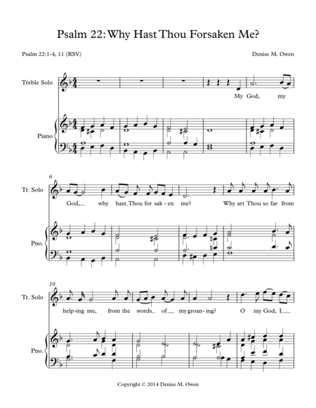 Psalm 22 Why Hast Thou Forsaken Me Sheet Music