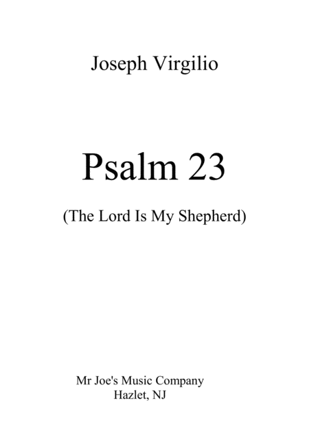 Free Sheet Music Psalm 23 The Lord Is My Shepherd