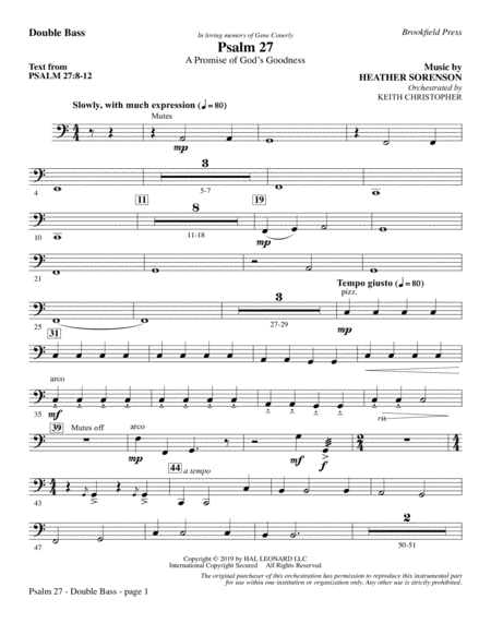 Psalm 27 Double Bass Sheet Music