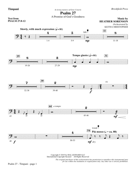 Psalm 27 Timpani Sheet Music