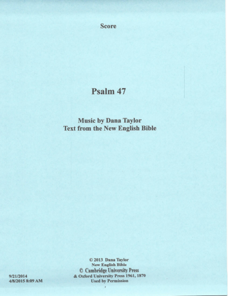 Psalm 47 Opus No 11 Sheet Music