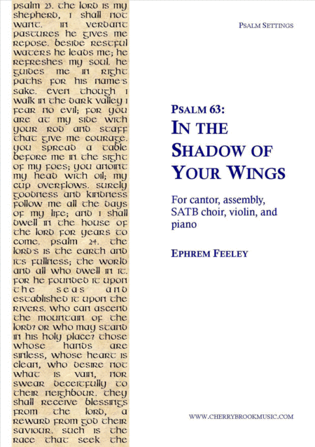 Free Sheet Music Psalm 63 In The Shadow Of Your Wings