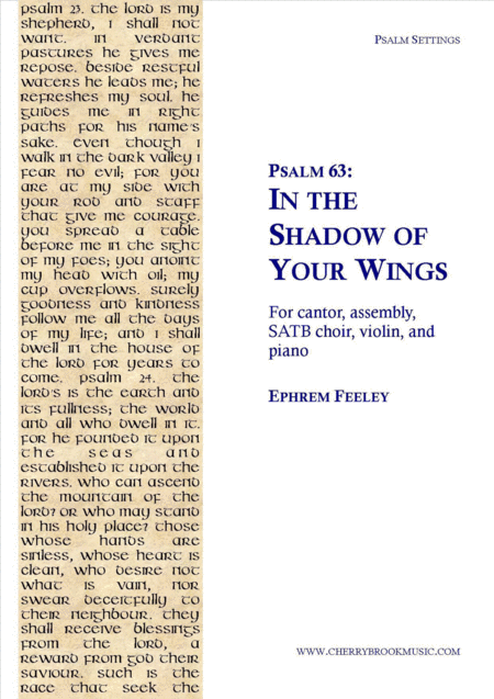 Psalm 63 In The Shadow Of Your Wings Sheet Music