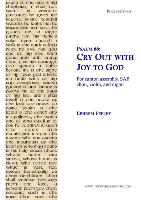 Psalm 66 Cry Out With Joy To God Sheet Music