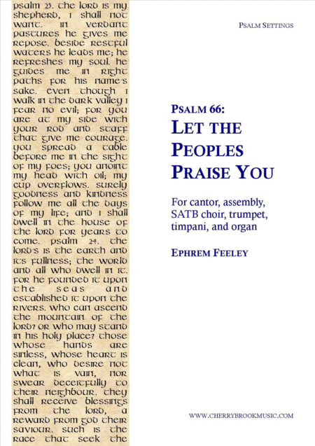 Psalm 66 Let The Peoples Praise You Sheet Music