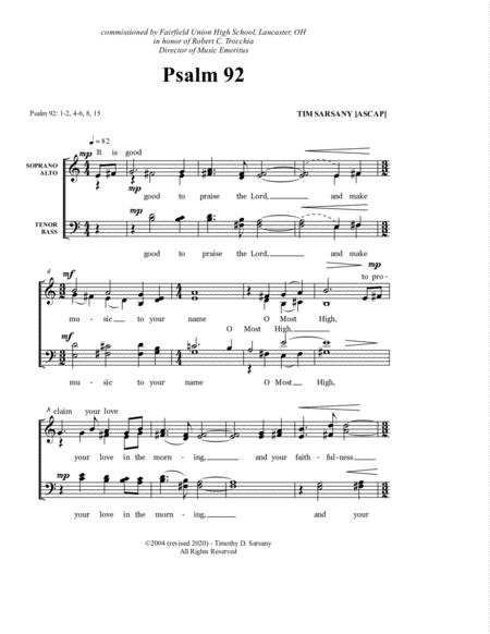 Free Sheet Music Psalm 92