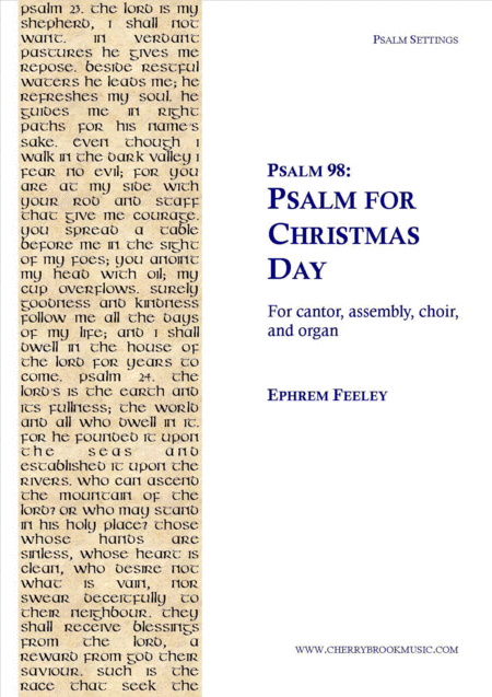 Psalm 98 Psalm For Christmas Day Sheet Music