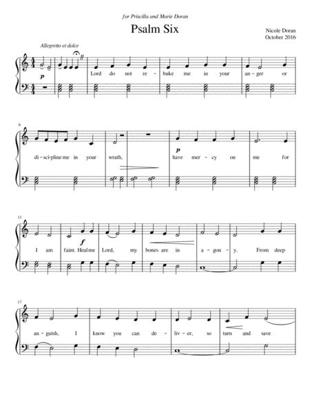 Free Sheet Music Psalm Six For Voice And Piano