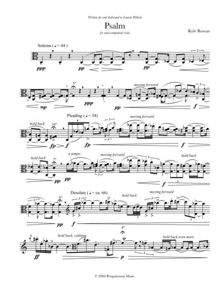 Free Sheet Music Psalm Solo Viola