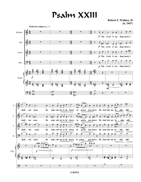 Psalm Xxiii Sheet Music